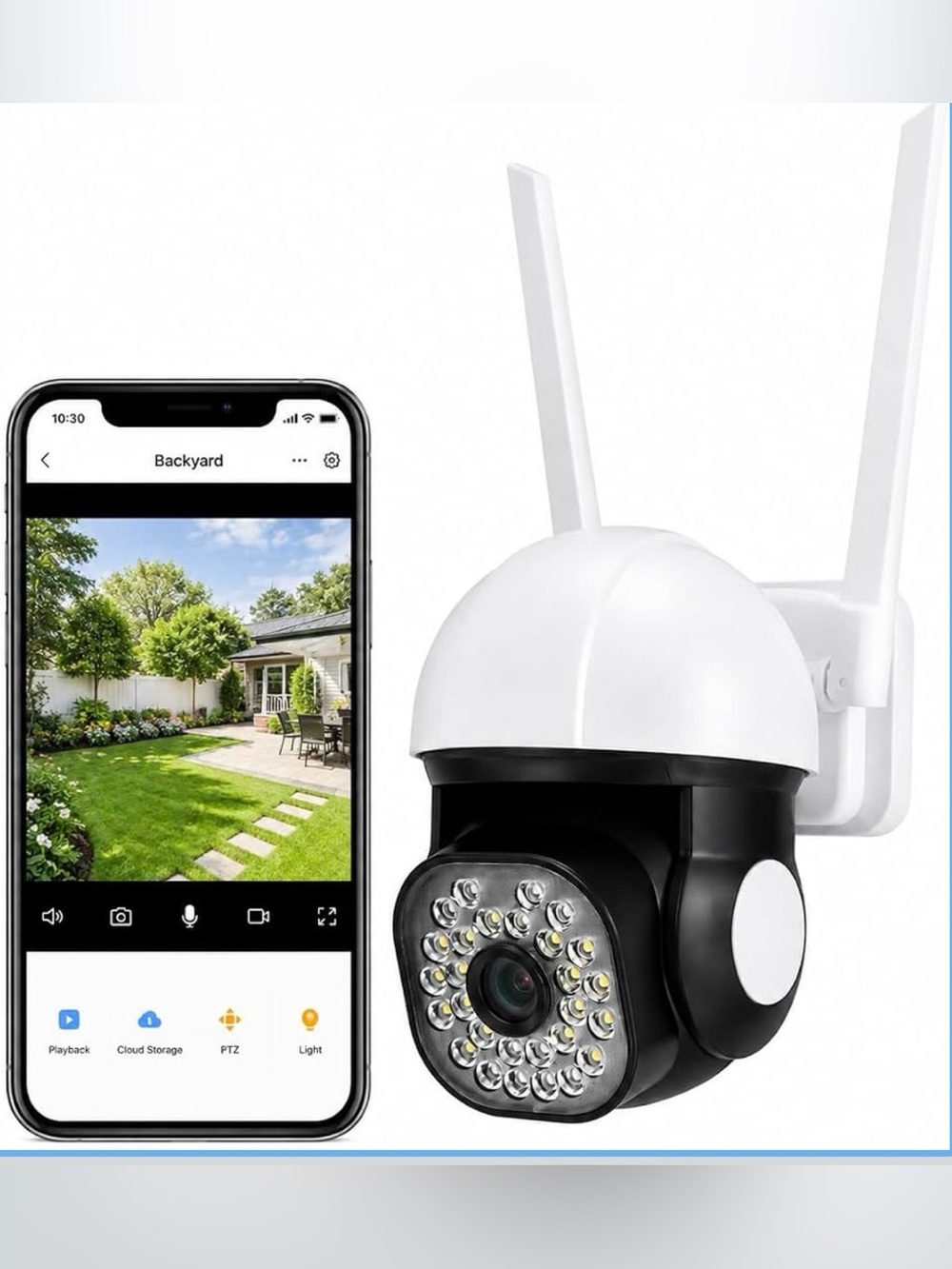 4K 8MP wireless security camera 360 PTZ surprise camera with dual antennas